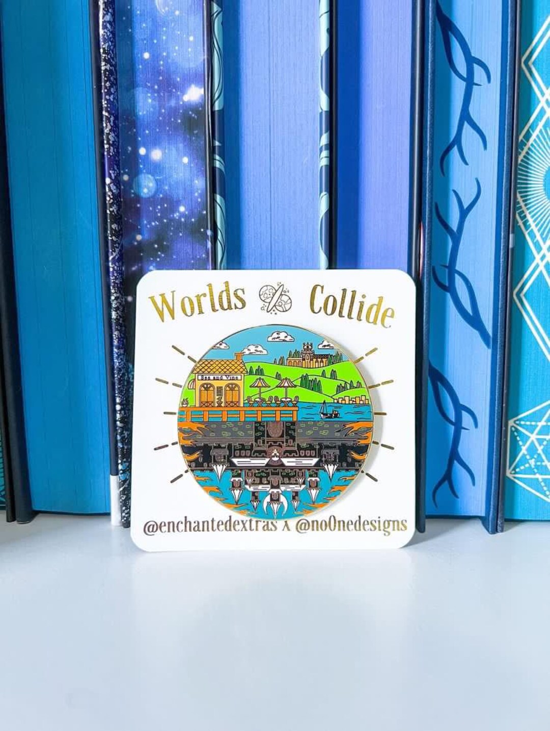 2.5 Inch KOTW Worlds Collide Hard Enamel Pin Bookish Merch Reader Gift ...