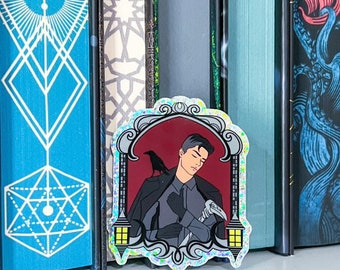 Kaz Brekker Gllitter Vinyl Sticker Six of Crows Prezenty dla miłośników książek Postać z książki Naklejka z brokatem Ketterdam Book Boyfriend