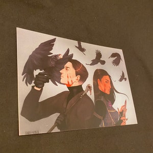 5x7 Kaz and Inej Art Print Dirtyhands  The Wraith Six of Crows Character Art Bookish Gift for Her Best Friend Gift For Him Crows Fan Art