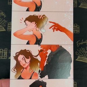Marcapáginas de doble cara de gran tamaño de Xaden Riorson y Violet Sorrengail de Fourth Wing, Iron Storm, regalo para lectores, Quitter Strip Book Merch, Book Couples imagen 1