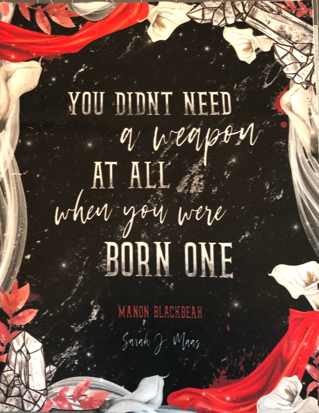 Manon Blackbeak Throne of Glass Quote Booksleeve Book Quote Merch TOG Booksleeve SJM Merch Sarah