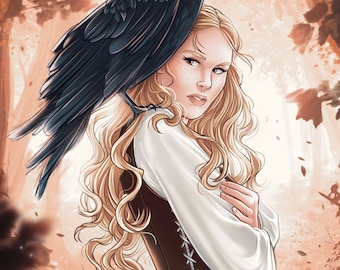 An Enchment of Ravens Booksleeve Bookish Merch Prezenty dla czytelnika Prezent dla niej Isobel Character Art