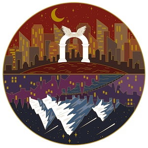 Crescent City and Velaris 2.5 Inch Enamel Pin House of Sky and Breath Sarah J Maas Merch SJM Enamel Pin Bookish Enamel Pin Reader Merch