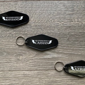 Bat Boys My Other Ride Motel Keychain ACOTAR Wingspan Matters Rhysand Cassian Azriel SJM Keychain Sarah J Maas Accessories Bookish Merch
