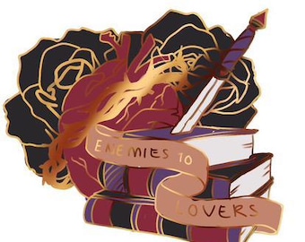 Enemies To Lovers Enamel Pin Book Lover Gifts For Reader Bookish Merch Book Trope Lapel Pin