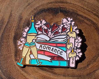 Romance Book Stack Enamel Pin