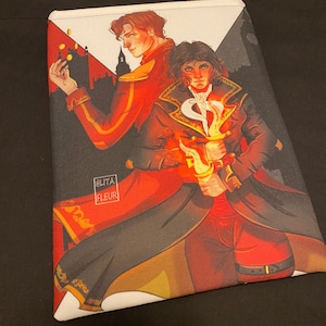 Mittel A Darker Shade of Magic Buchhülle Lila und Kell Buchfiguren Buchumschlag Geschenke für Leser Geschenk für Buchliebhaber