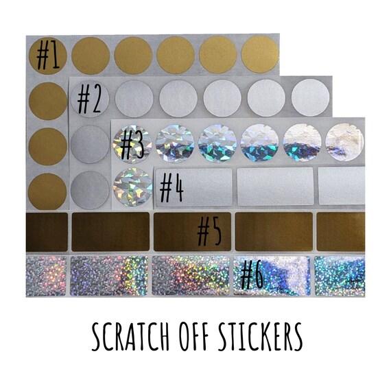 SCRATCH OFF STICKERS Scratch Labels Scratch Stickers Etsy