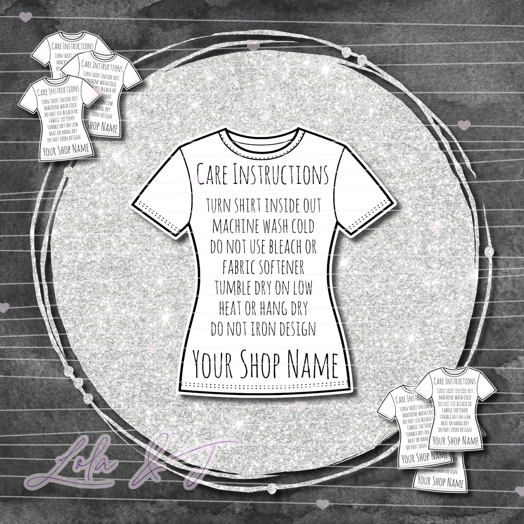 Clothing Packaging Labels Handmade Small Business Supplies Care Instructions Stickers T-Shirt Washing Care Stickers Etsy Shop Supplies