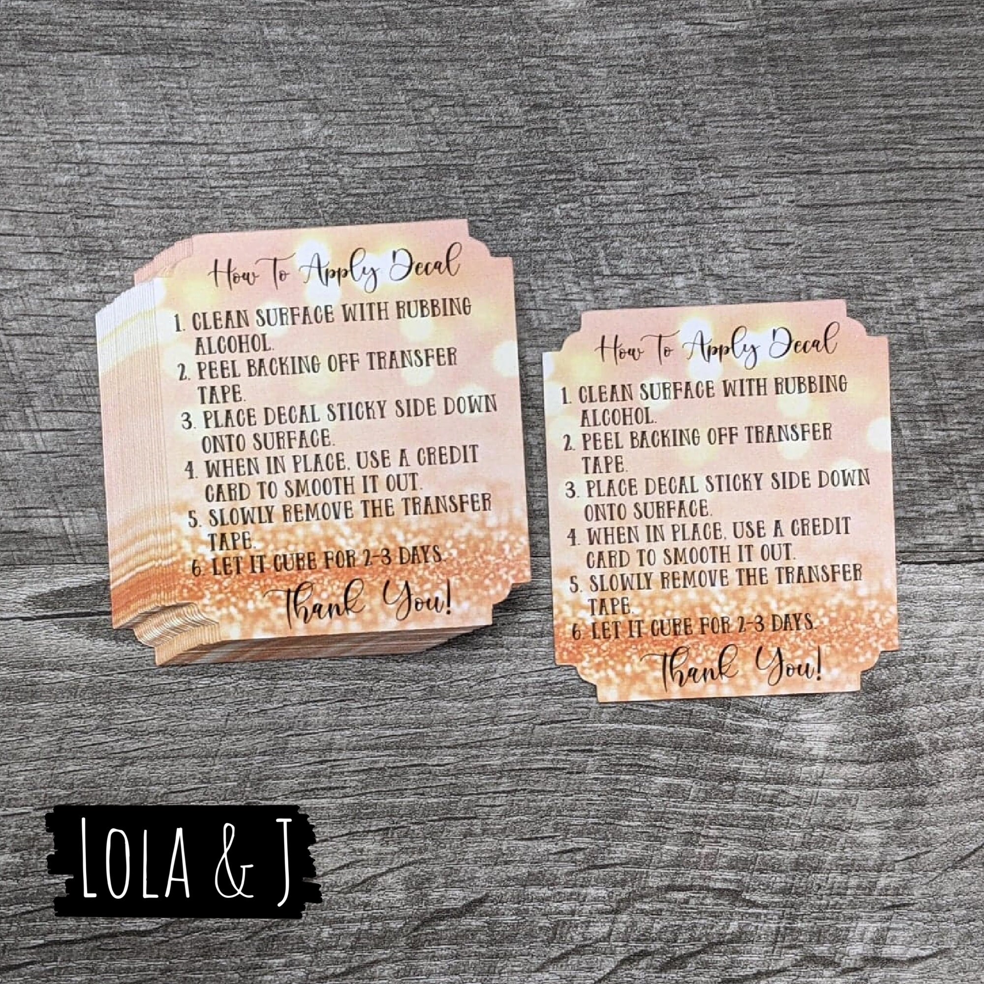 several options vinyl application instruction cards vinyl etsy