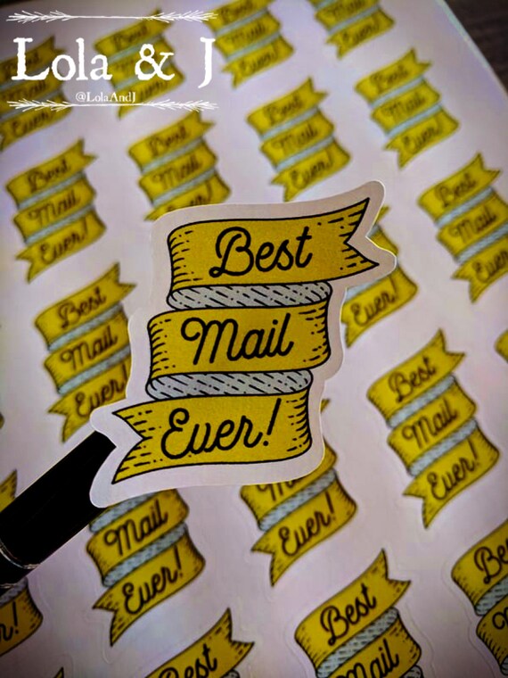 Sticker Label Best Mail Ever Banner Shipping Packaging Etsy
