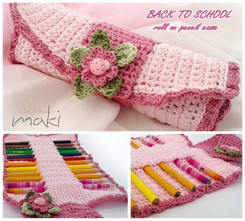 Crochet pattern Roll on pencil case or Hook holder crochet Etsy