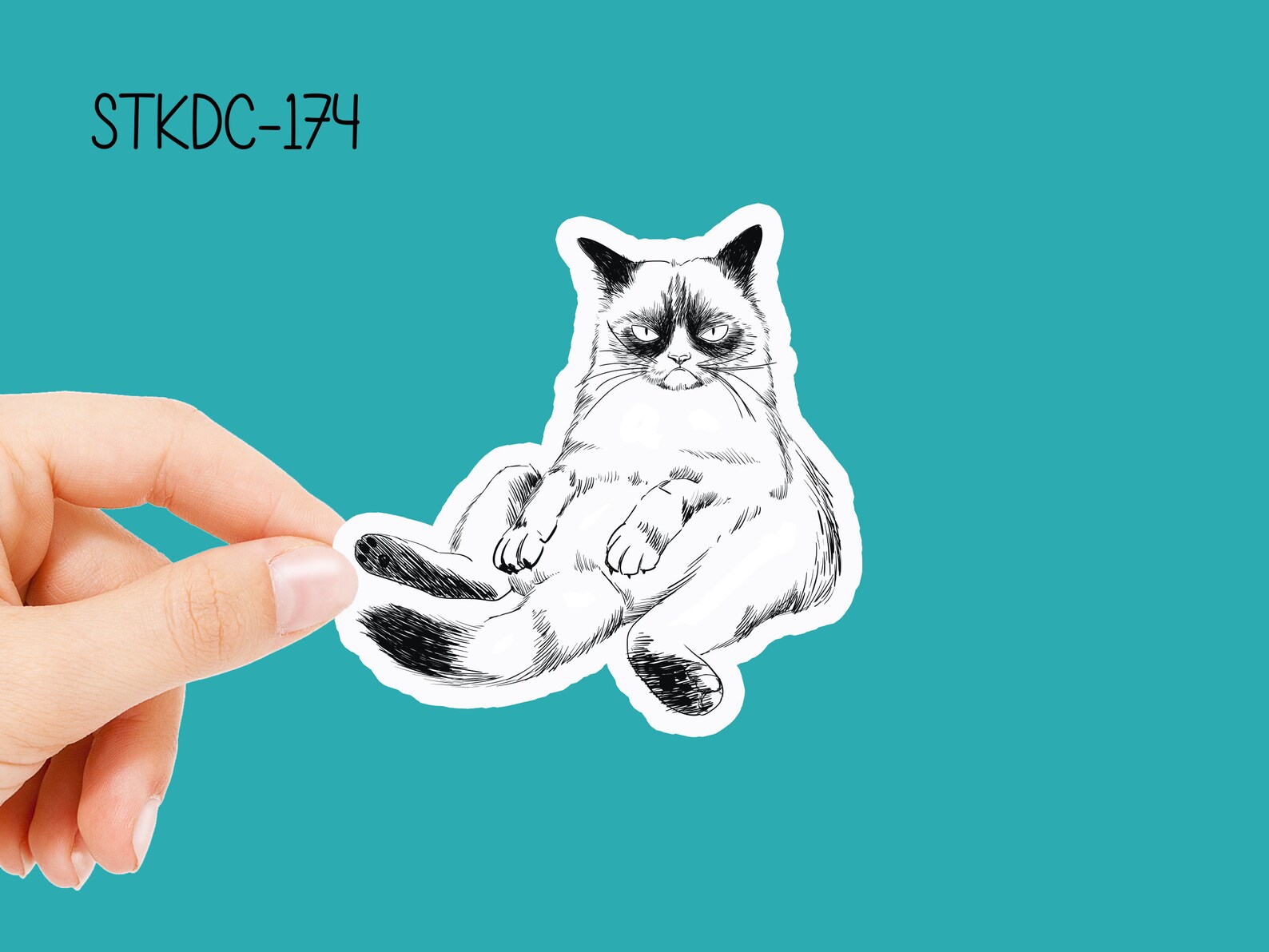 Grumpy Cat Sticker Waterproof Vinyl Funny Decal | Etsy