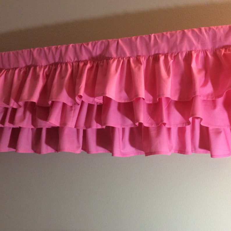 Great Gift Idea. Tiers Valance Home decor Ruffled Valance THREE TIERS VALANCE.Pink Valance curtains