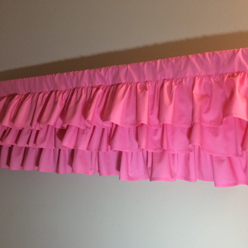 Great Gift Idea. Tiers Valance Home decor Ruffled Valance THREE TIERS VALANCE.Pink Valance curtains