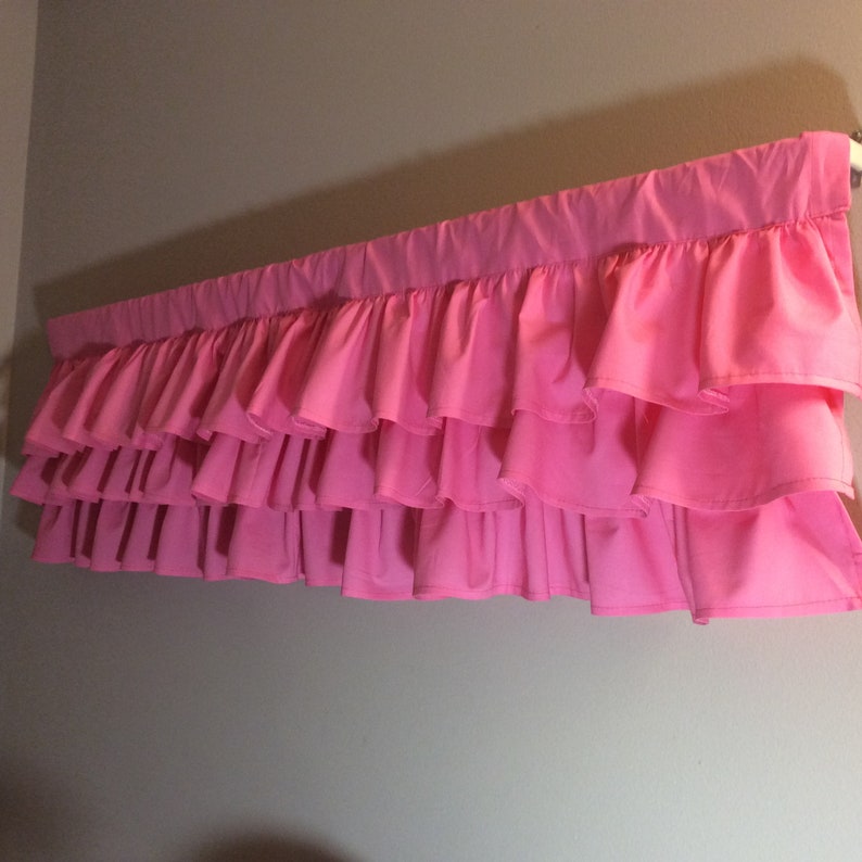 Great Gift Idea. Tiers Valance Home decor Ruffled Valance THREE TIERS VALANCE.Pink Valance curtains