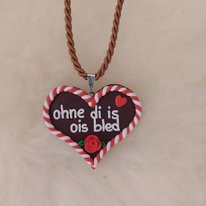 Trachtenkette Dirndlkette Lebkuchenherz Trachtenschmuck Dirndl Bayerisch verschiedene Modelle Kette Tracht Ohne di is ois bled