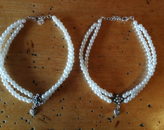 Trachtenkropfband 2 reihig grün oder kristallfarben Kropfband Tracht Trachtenschmuck Perlenkette Perlenkropfband Dirndl Lederhose Bayern