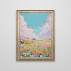 Kruissteekpatroon bloemenweide | Kruissteekkaart liggend downloaden | Natuur kruissteek | pdf met anime-kruissteek