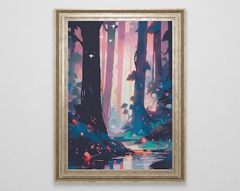 Fairy Forest Cross Stitch Pattern | Landscape Cross Stitch Chart Download | Fantasy Cross Stitch Patterns | Large Counted Cross Stitch PDF