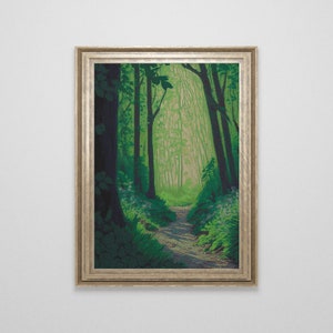 Serene Wald Kreuzstichmuster | Landschaft Kreuzstichvorlage | Natur Kreuzstich Muster | Großes Kreuzstich PDF