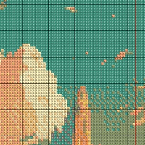 Zelda Inspired Cross Stitch Pattern BOTW Landscape Cross Stitch