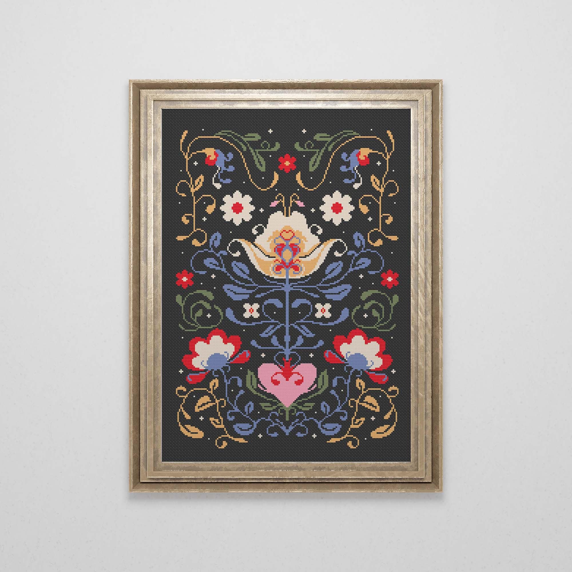 Scandinavian Cross Stitch Pattern | Nordic Folk Art PDF Pattern