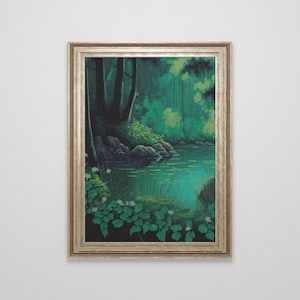 Forest Lake Cross Stitch Pattern | Landscape Cross Stitch Chart Download | Nature Cross Stitch Patterns | Large Counted Cross Stitch PDF