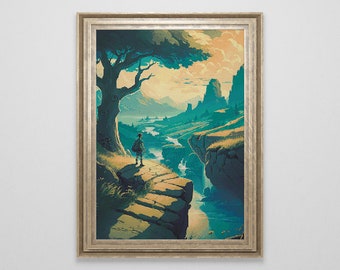 Zelda Inspired Cross Stitch Pattern BOTW Landscape Cross Stitch Nature