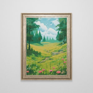 Summer Meadow Cross Stitch Pattern | Scenery Cross Stitch Chart | Large Nature Cross Stitch Sampler | Cross Stitch PDF