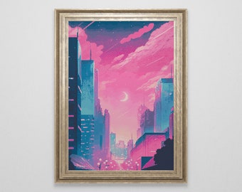 Sailor Moon inspired Tokyo Cross Stitch Pattern | 90s Anime Japan Cross Stitch Chart Download | Aesthetic Cross Stitch | Cross Stitch PDF
