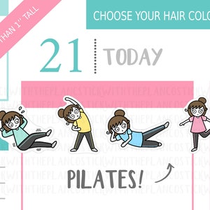 092 - Pilates Planner Stickers, Personalised Stickers, Exercise Stickers, Cute Stickers, Gym Stickers, Workout Stickers