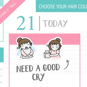 200 - Crying Stickers, Personalised Stickers, Life Stickers, Tracker Stickers, Cute Stickers, Emotion Stickers