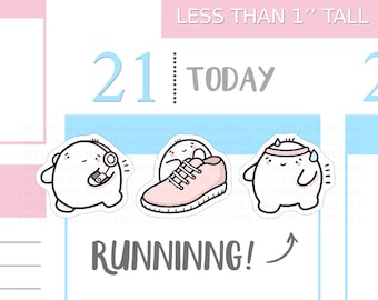 S_230 | Running/Jogging Stickers,  Decorative Stickers, Tracker Stickers, Kawaii Stickers, Cute Stickers, Squidge Stickers