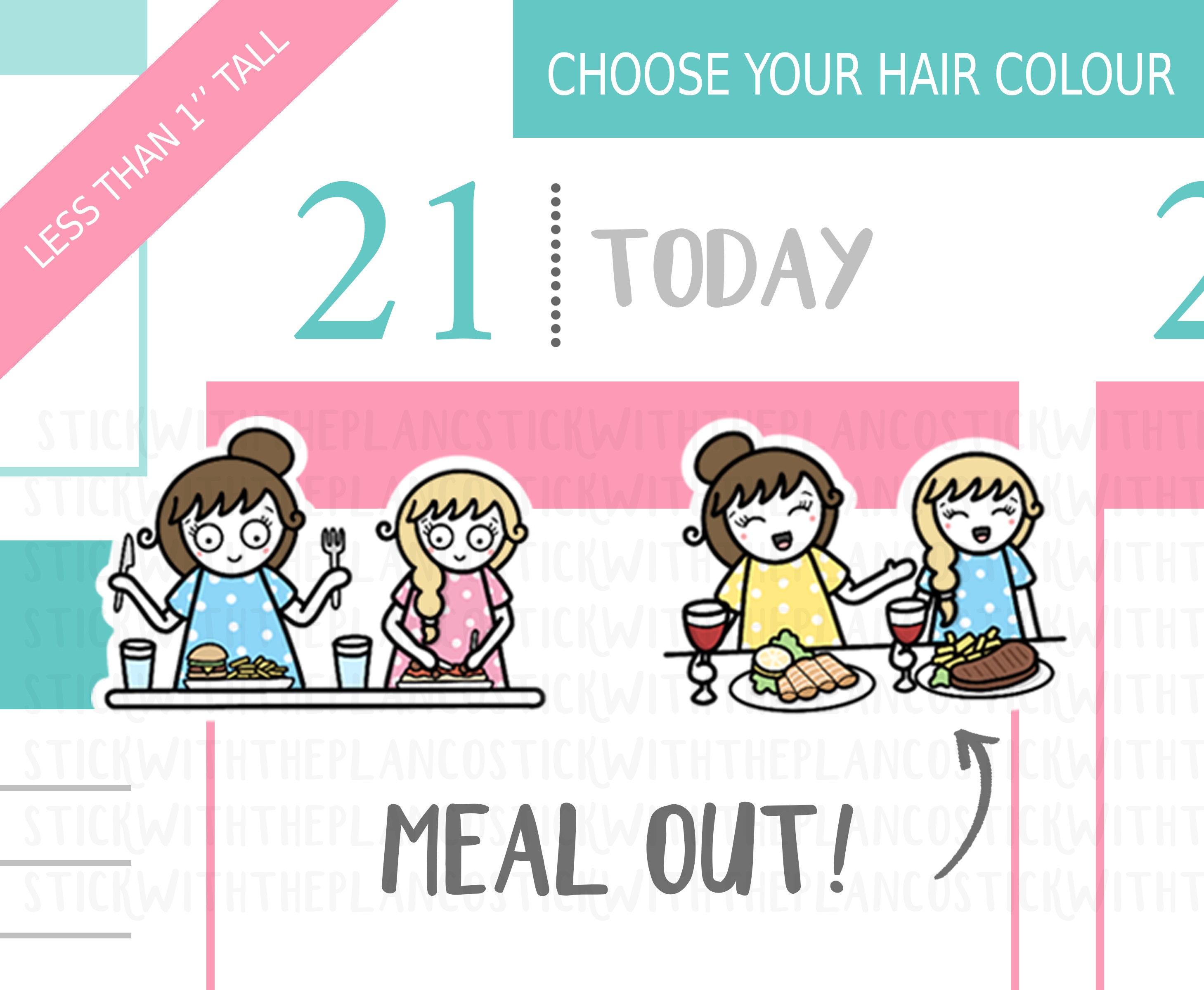 032 - Meal Out Planner Stickers, Personalised Stickers, Friends Dinne…