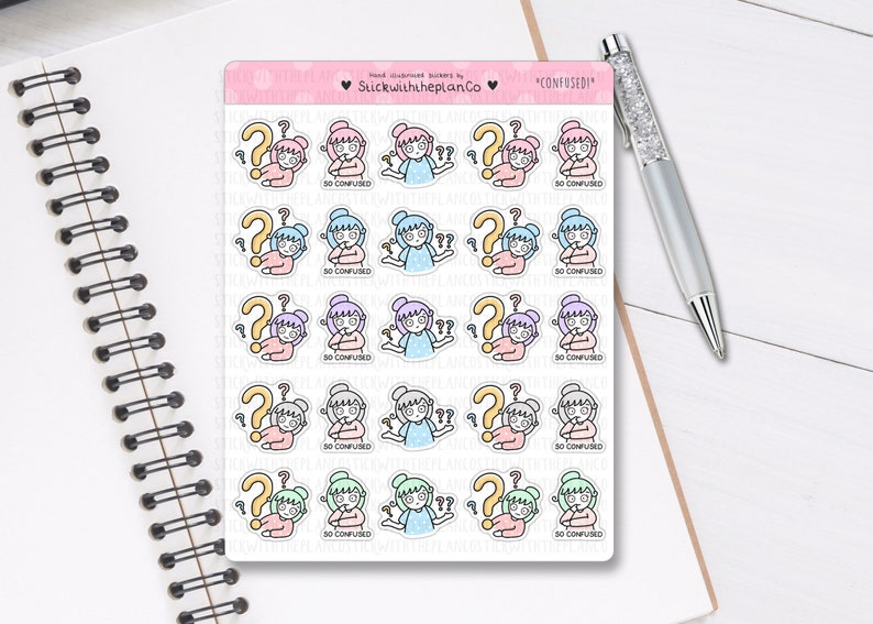 251 - so Confused Planner Stickers, Personalised Stickers, Cute Planner ...