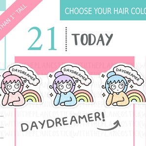 294 - Day Dreamer Planner Stickers, Personalised Stickers, Emotion Stickers, Hobonichi Stickers, Character Stickers