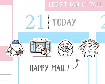 S_016 | Happy Mail Planner Stickers, Post Stickers, Mail Stickers, Delivery Stickers, Kawaii Stickers, Hobonichi Stickers