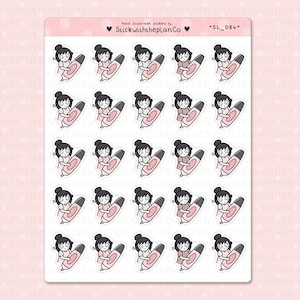 SL_084 - Highlighter Planner Stickers, Character Stickers, Customisable Stickers, StickwiththeplanCo, Girl Stickers