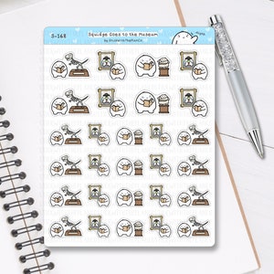 S_168 Museum Visit Stickers, Decorative Stickers, Tracker Stickers, Kawaii Stickers, Cute Stickers, Squidge Stickers image 2