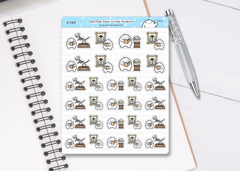 S_168 Museum Visit Stickers, Decorative Stickers, Tracker Stickers, Kawaii Stickers, Cute Stickers, Squidge Stickers image 2