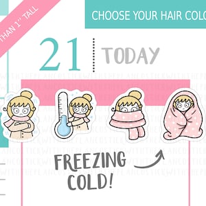 214 - Freezing Cold Planner Stickers, Personalised Stickers, Tracker Planner Stickers, Decorative Stickers