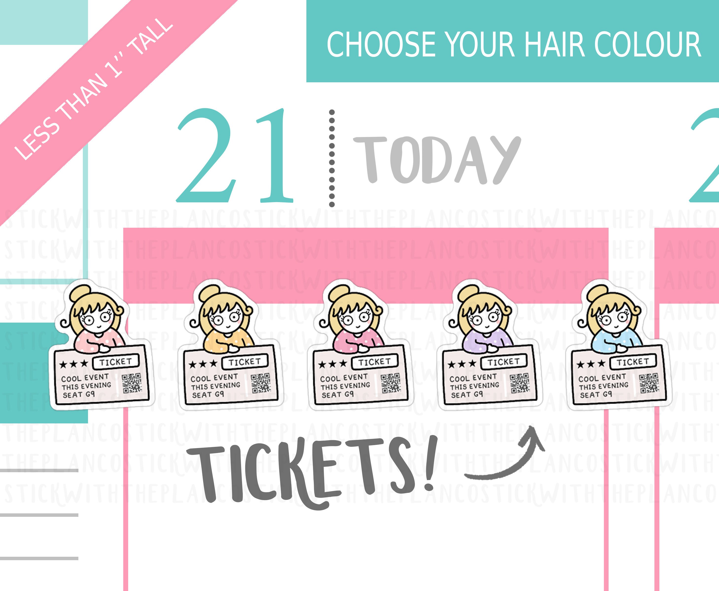 Ticket Scan Sticker 241 - Tickets Planner Stickers, Personalised Stickers, Tracker Planner ...