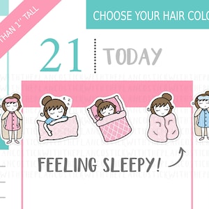 109 - Sleep Planner Stickers, Personalised Stickers, Tired Stickers, Exhausted Stickers, Burn Out Stickers, Hobonichi Stickers