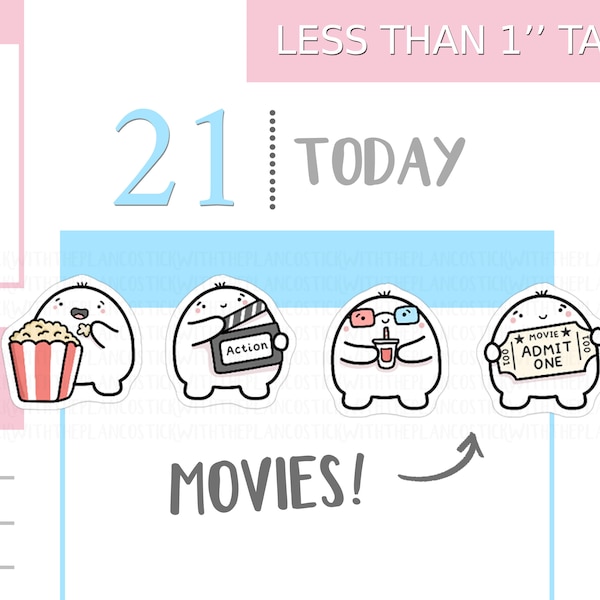 S_149 |  Cinema and Movies Stickers,  Decorative Stickers, Tracker Stickers, Kawaii Stickers, Cute Stickers, Squidge Stickers