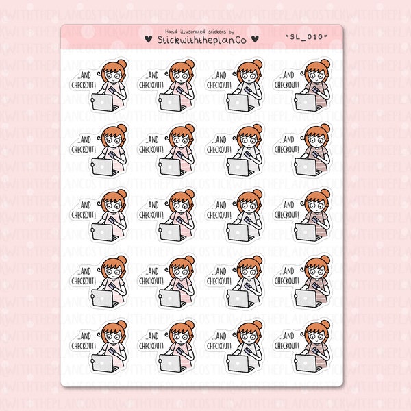 SL_010 - Online Shopping Planner Stickers, Character Stickers, Customisable Stickers, StickwiththeplanCo