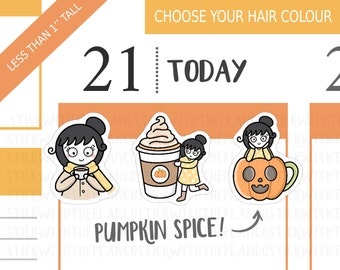 FL_008 - Hot Drinks Stickers, Personalised Stickers, Fall Stickers, Pumpkin Spice Latte Stickers, Autumn Stickers, Hot Cocoa Stickers