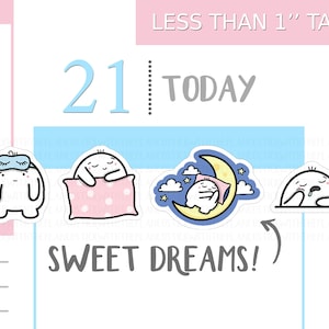 S_010 | Sleepy Planner Stickers, Exhausted Stickers, Tired Stickers, Worn Out Stickers, Kawaii Stickers, Hobonichi Stickers
