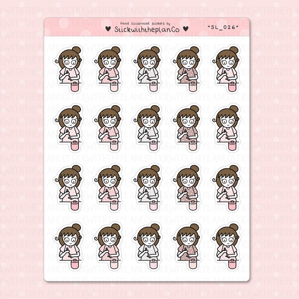 SL_026 - Paint Nails Planner Stickers, Character Stickers, Customisable Stickers, StickwiththeplanCo