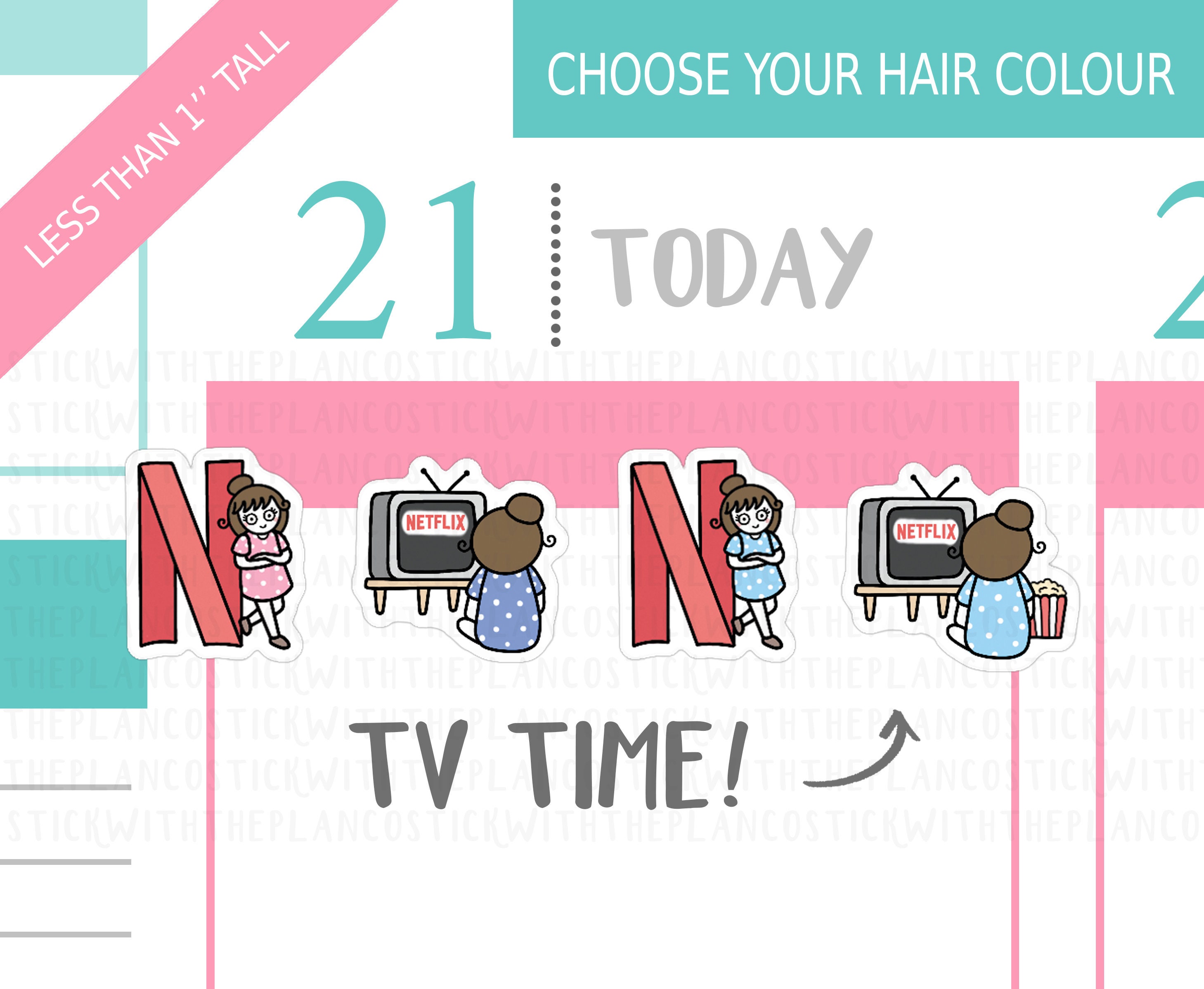 081 - Netflix Binge Planner Stickers, Personalised Stickers, TV Stick…